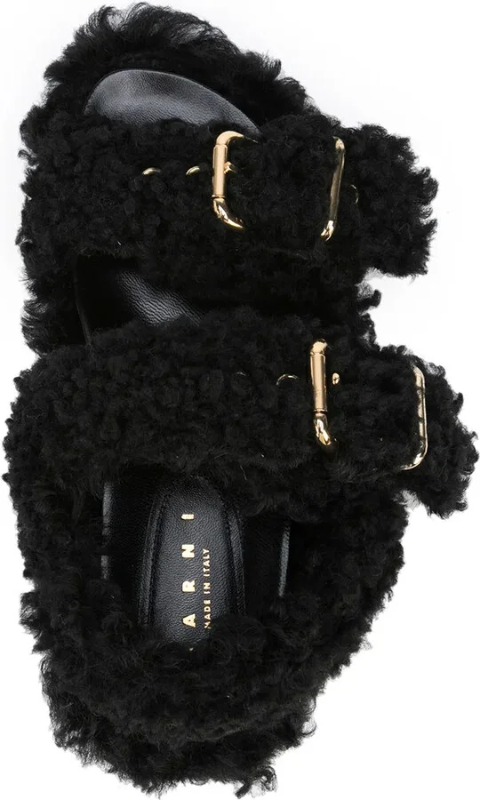 Shearling-Trimmed Sandals - Image 4