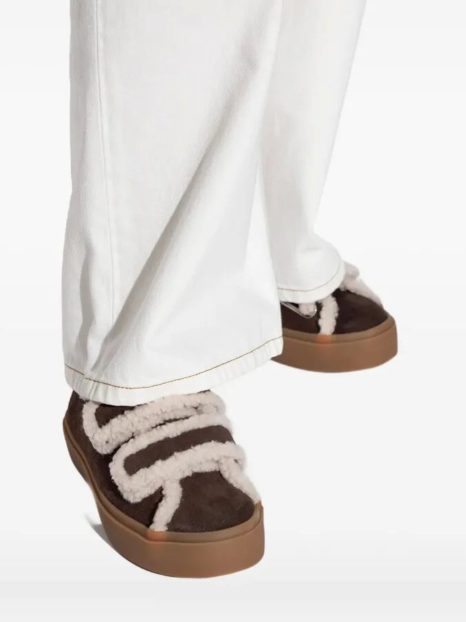 Shearling-Trimmed Suede Sneakers - Image 4