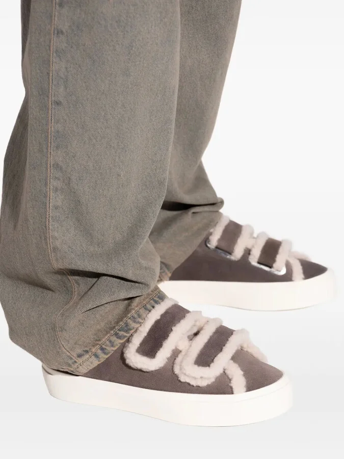Shearling-Trimmed Touch-Strap Sneakers - Image 4