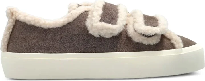 Shearling-Trimmed Touch-Strap Sneakers