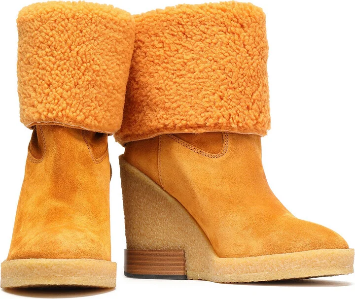 Shearling wedge ankle boots - Image 2
