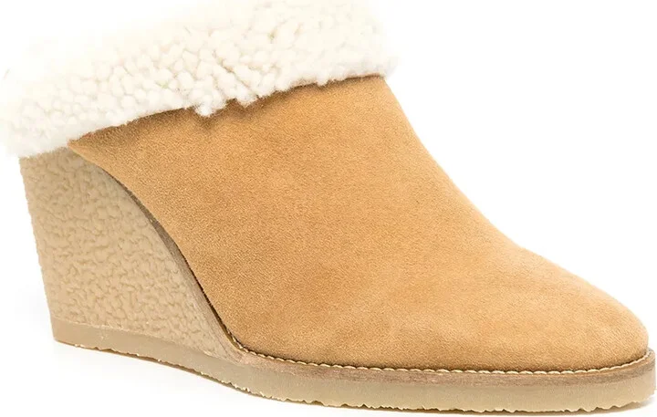 Shearling Wedge Mules - Image 2