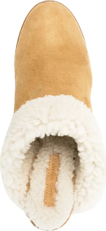 Shearling Wedge Mules - Image 4