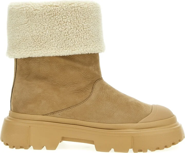 Sheepskin Detail Ankle Boots