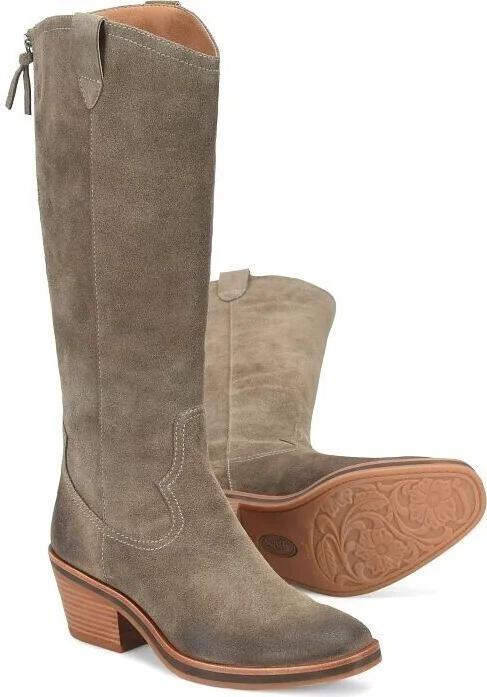 Shelby SF0102380 Boots Women's US 8 Gray Suede Knee High Western KHD1733