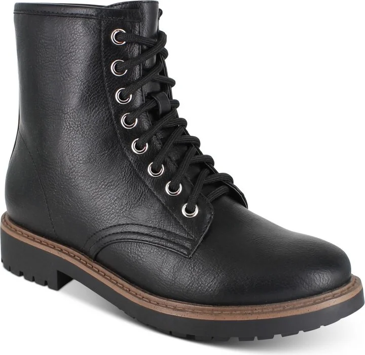 Shelby Womens Faux Leather Lace Up Booties