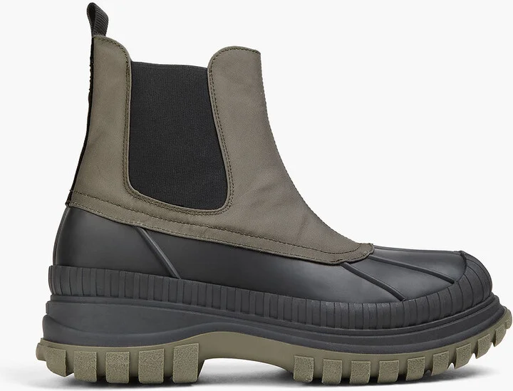 Shell and rubber ankle boots
