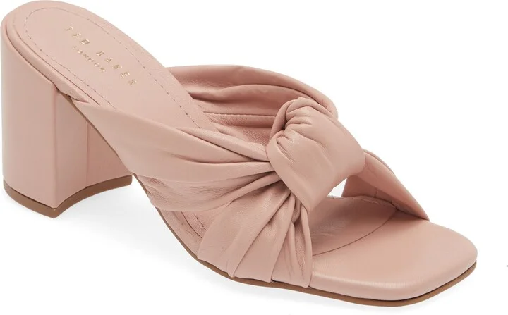 Shennly Knotted Block Heel Slide Sandal