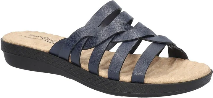 Sheri Womens Slip On Flat Slide Sandals