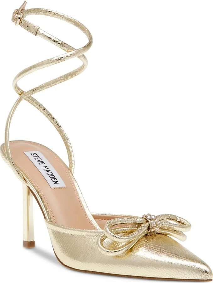 Sherise Womens Faux Leather Embossed Pumps
