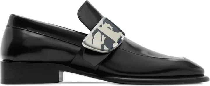 Shield leather loafers