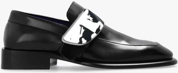Shield Plaque Leather Loafers