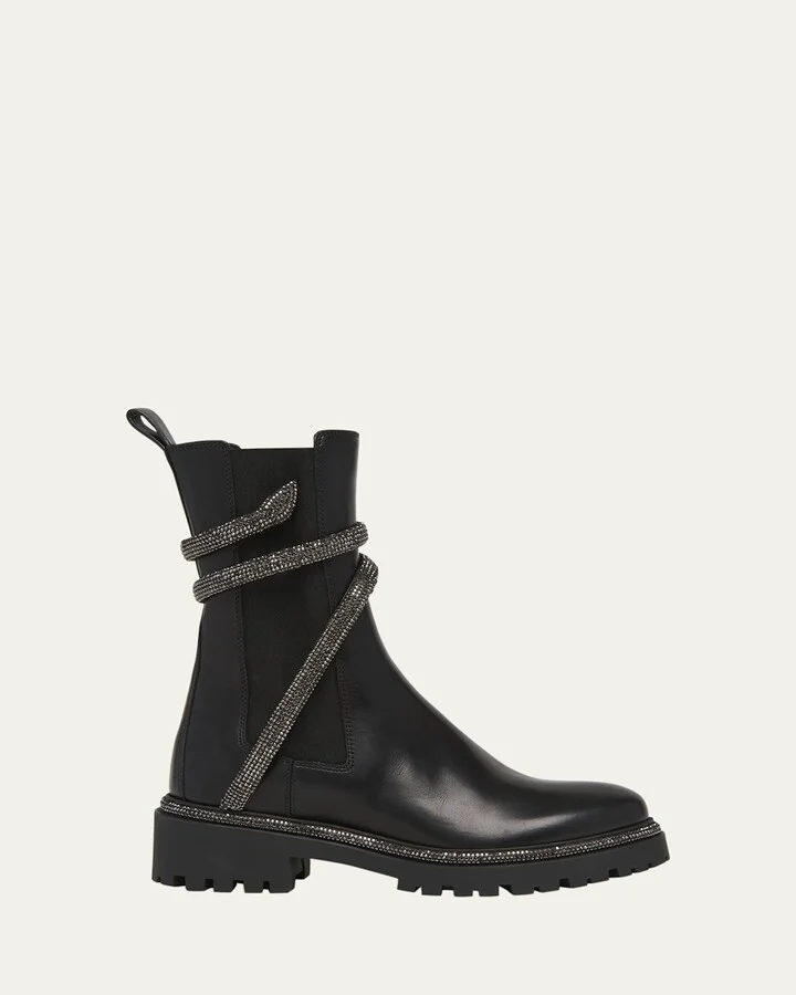 Shimmery Snake Chelsea Booties