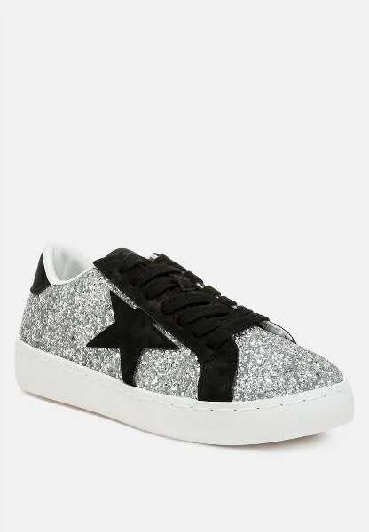 Shinding Glitter Star Chunky Sneakers Women - Image 2