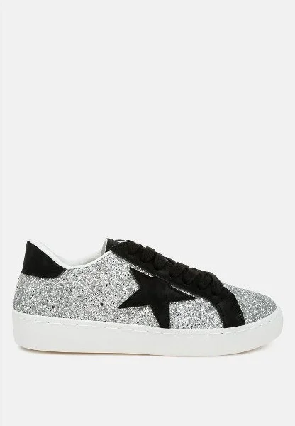 Shinding Glitter Star Chunky Sneakers Women