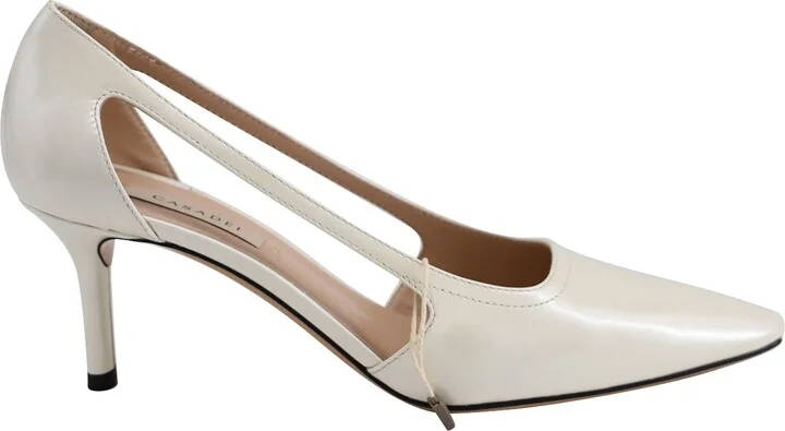 Shinelux Pumps in Pearl White Leather