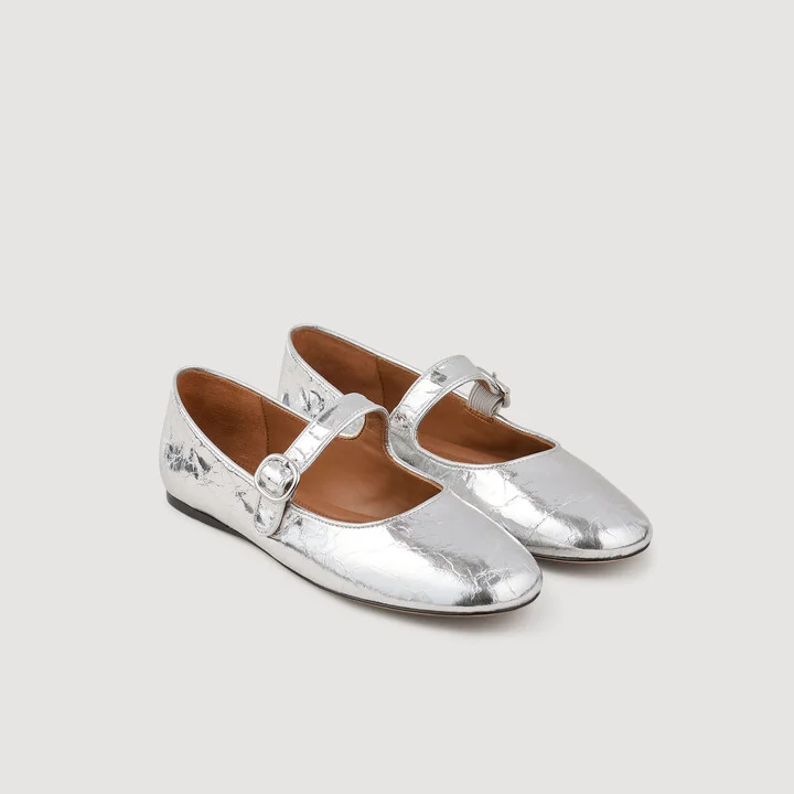 Shiny leather ballet flats - Image 2