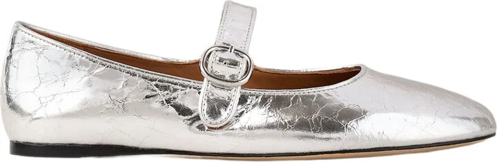 Shiny leather ballet flats