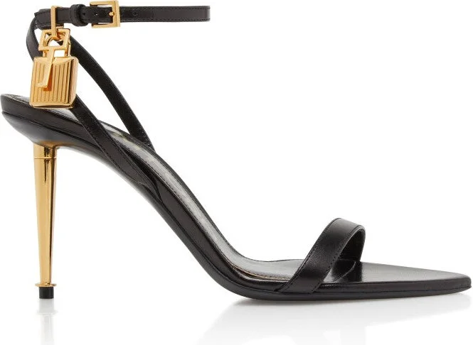 Shiny Leather Padlock Pointy N