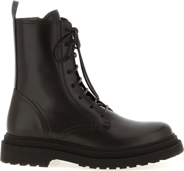 Shiny Loop Detail Boots And Ankle Boots Brown