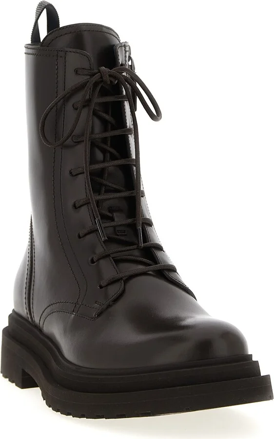 'shiny Loop Detail' Combat Boots - Image 2