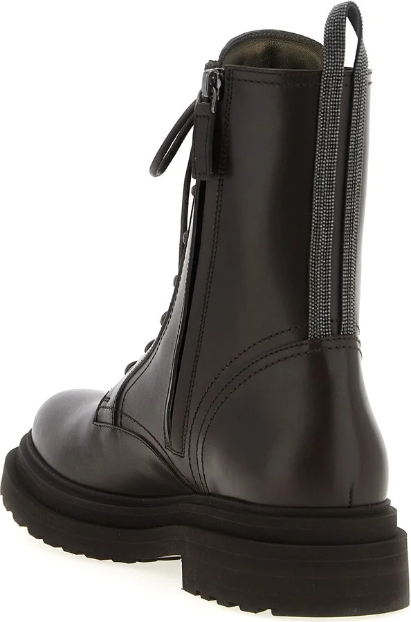 'shiny Loop Detail' Combat Boots - Image 3