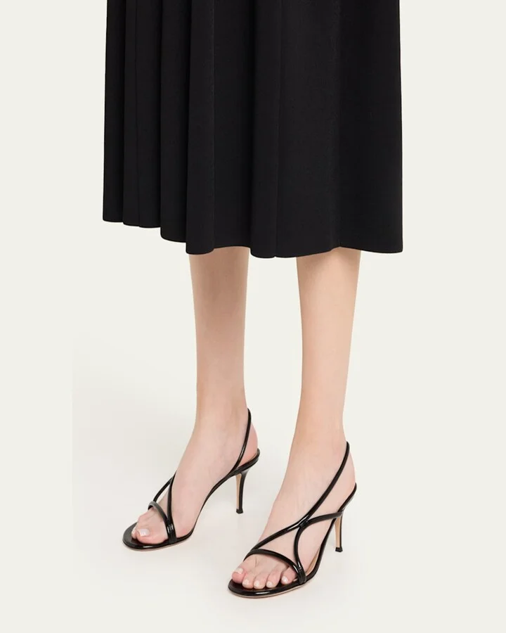 Shiny Nappa Strappy Slingback Sandals - Image 2