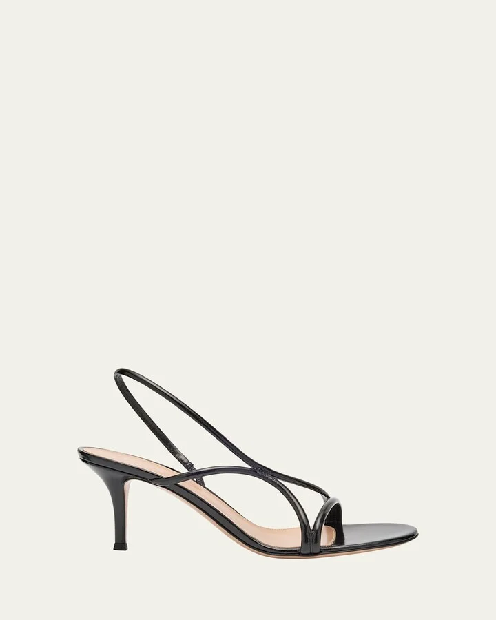 Shiny Nappa Strappy Slingback Sandals
