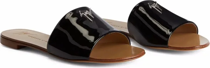 Shirley patent-effect sandals - Image 2