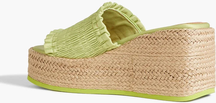 Shirred satin espadrille platform sandals - Image 3