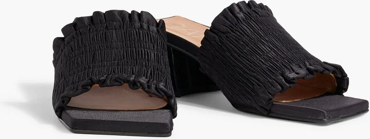 Shirred satin mules - Image 2