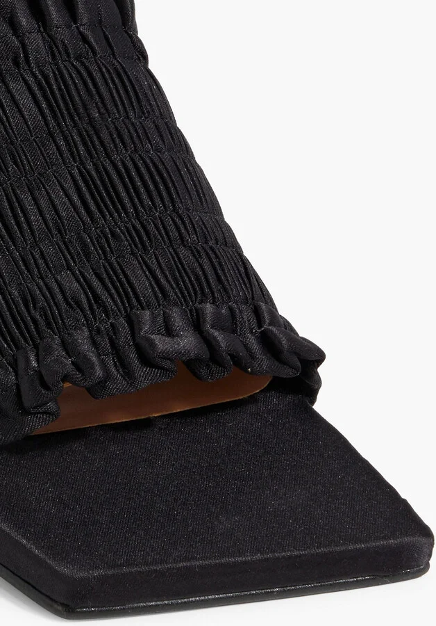 Shirred satin mules - Image 4