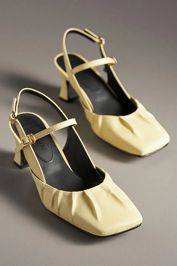 Shirring Slingback Kitten Heels - Image 2