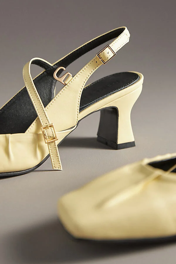 Shirring Slingback Kitten Heels - Image 3