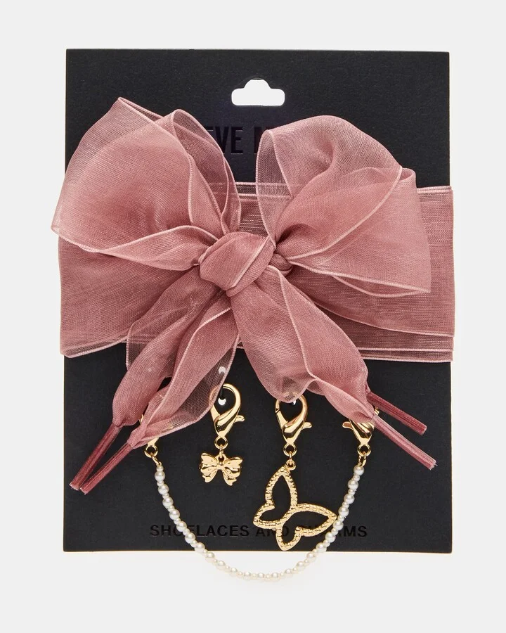 Shoe Laces And Charms Pink