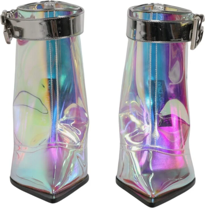 Shoes Silver Iridescent Pointed Short Women's Boots (Pre-Owned) - Image 2