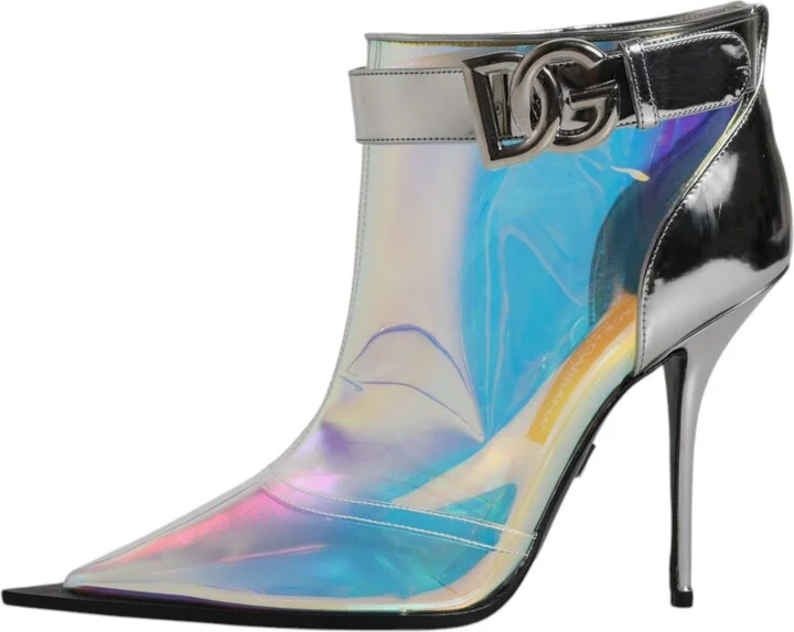 Shoes Silver Iridescent Pointed Short Women's Boots (Pre-Owned) - Image 6