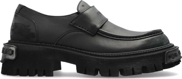 Shoes Tractor Type Loafers, , - Black