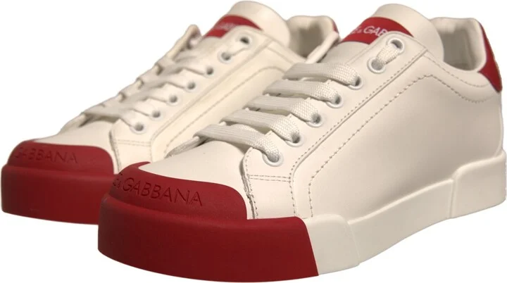 Shoes White Leather Logo Portofino Women's Sneakers - Image 3