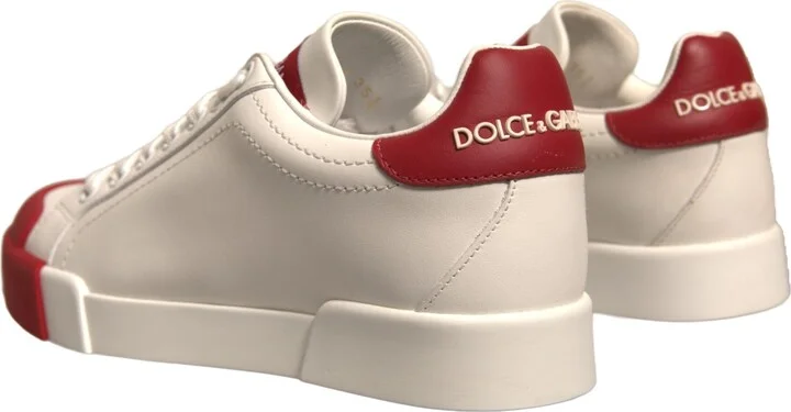 Shoes White Leather Logo Portofino Women's Sneakers - Image 4