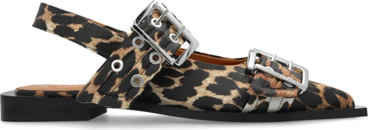 Shoes With Animal Print, , - Beige