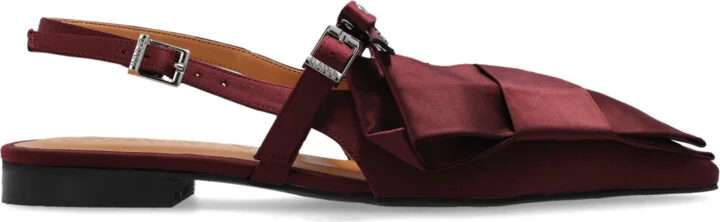 Shoes With Bow, , - Burgundy