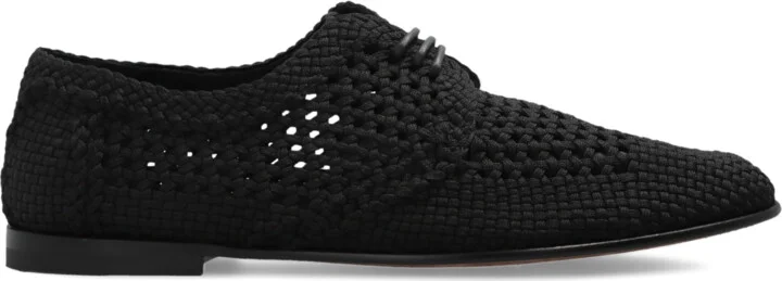 Shoes With Decorative Weave, , - Black