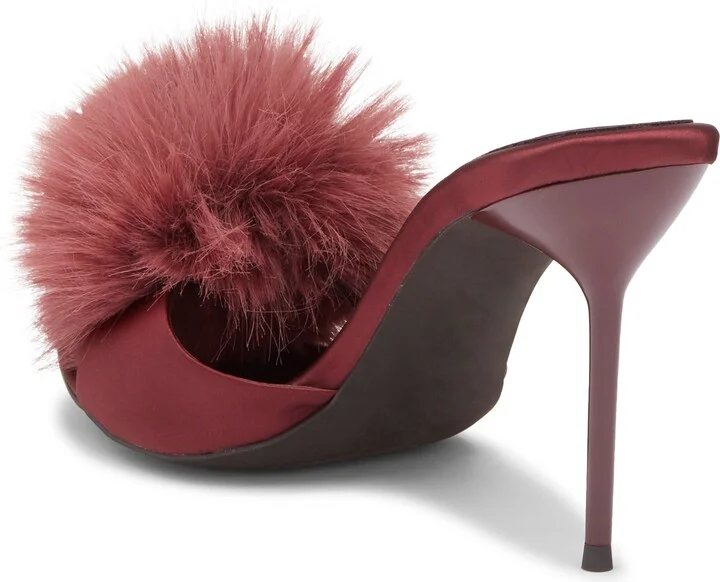 Shopaholic Faux Fur Pom Slide Sandal - Image 2