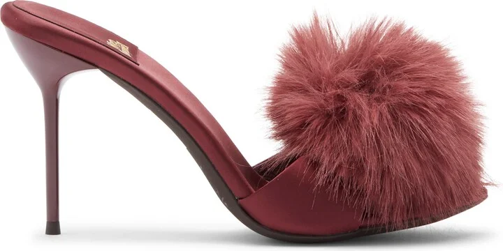 Shopaholic Faux Fur Pom Slide Sandal - Image 3