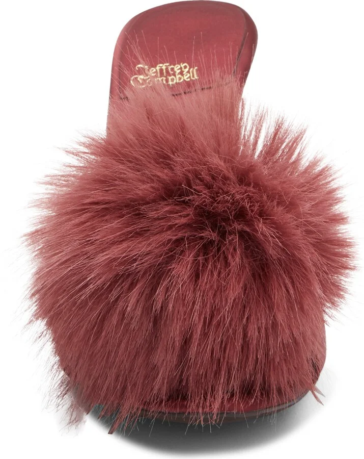 Shopaholic Faux Fur Pom Slide Sandal - Image 4