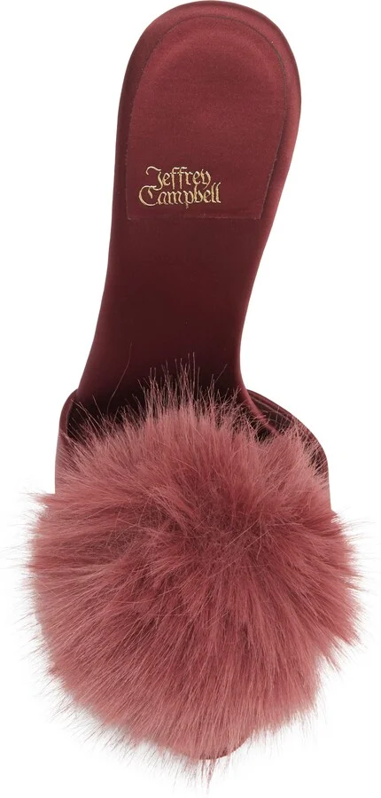 Shopaholic Faux Fur Pom Slide Sandal - Image 5