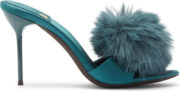 Shopaholic Faux Fur Pom Slide Sandal - Image 9