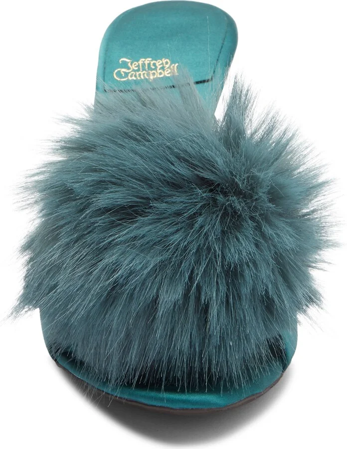Shopaholic Faux Fur Pom Slide Sandal - Image 10