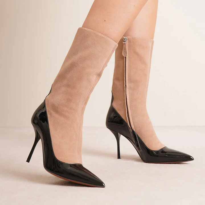 Short Boot 90 black and beige short boots - Image 7
